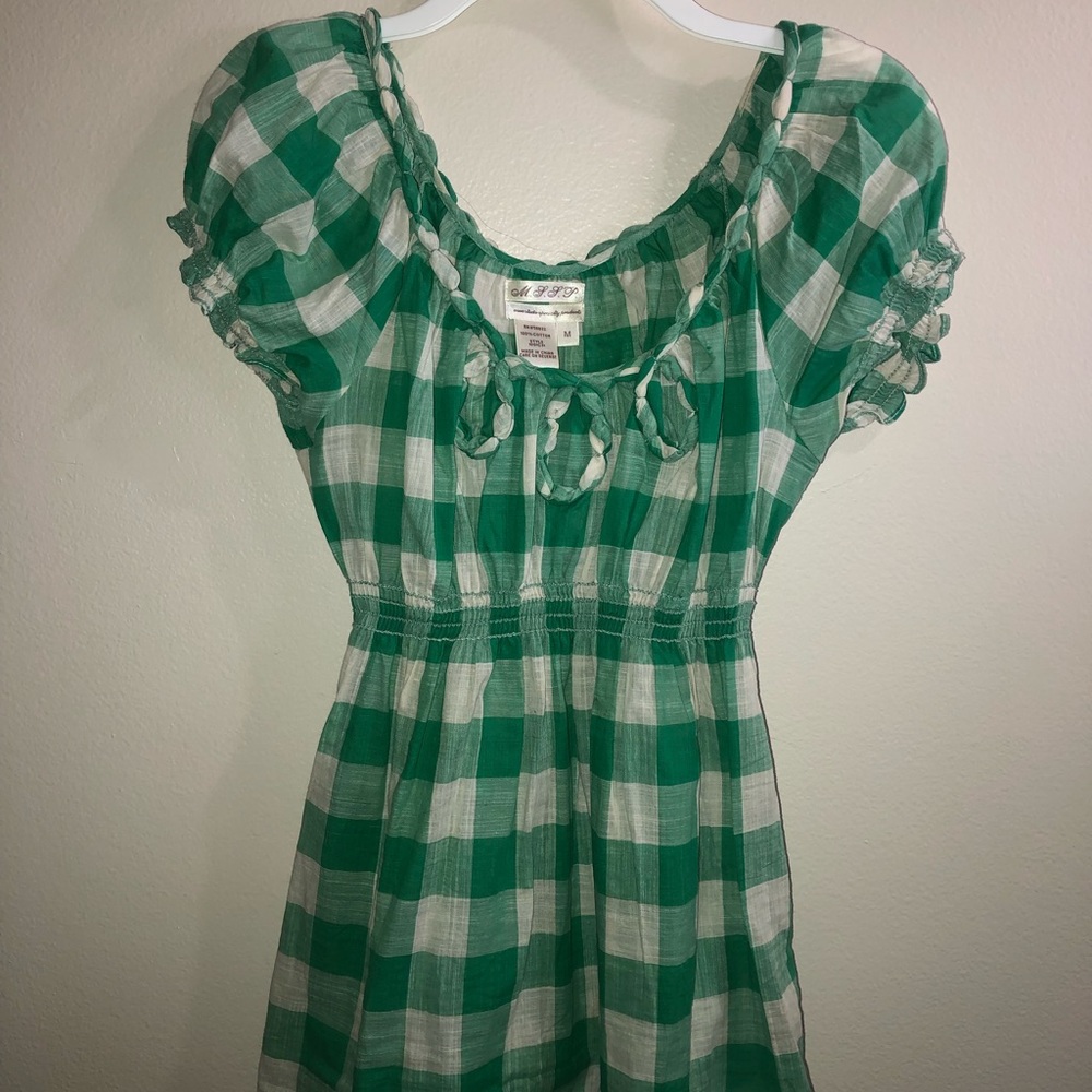 MSSP green/off white gauzy cotton blouse